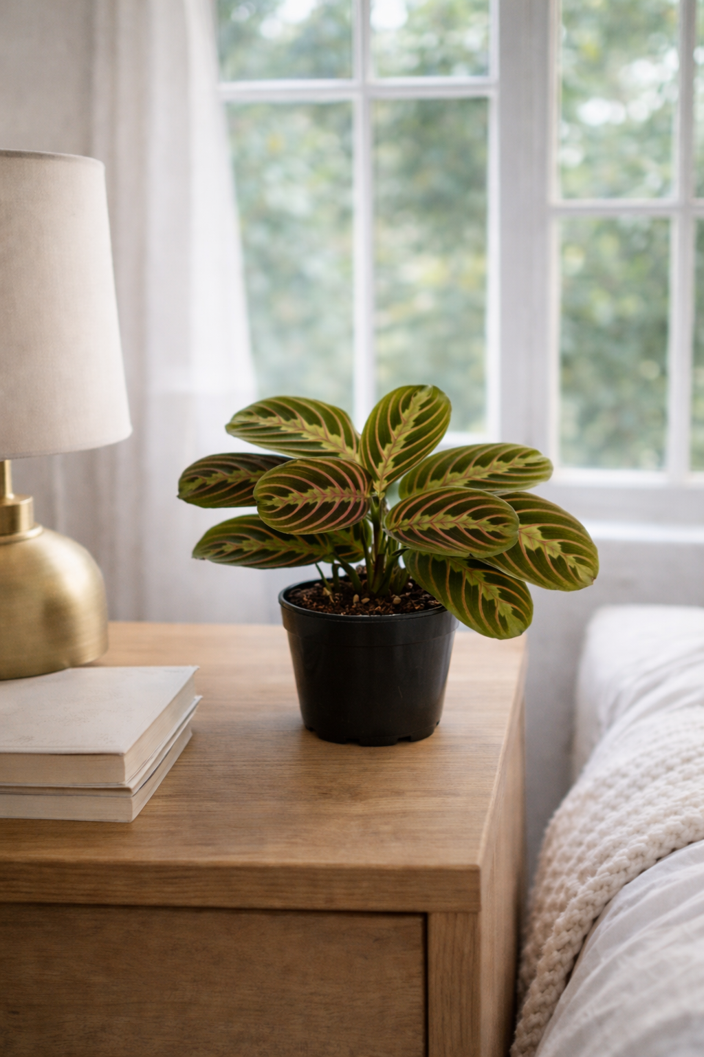 red prayer plant at night Maranta Red (Prayer Plant) – A Pot to Plant In