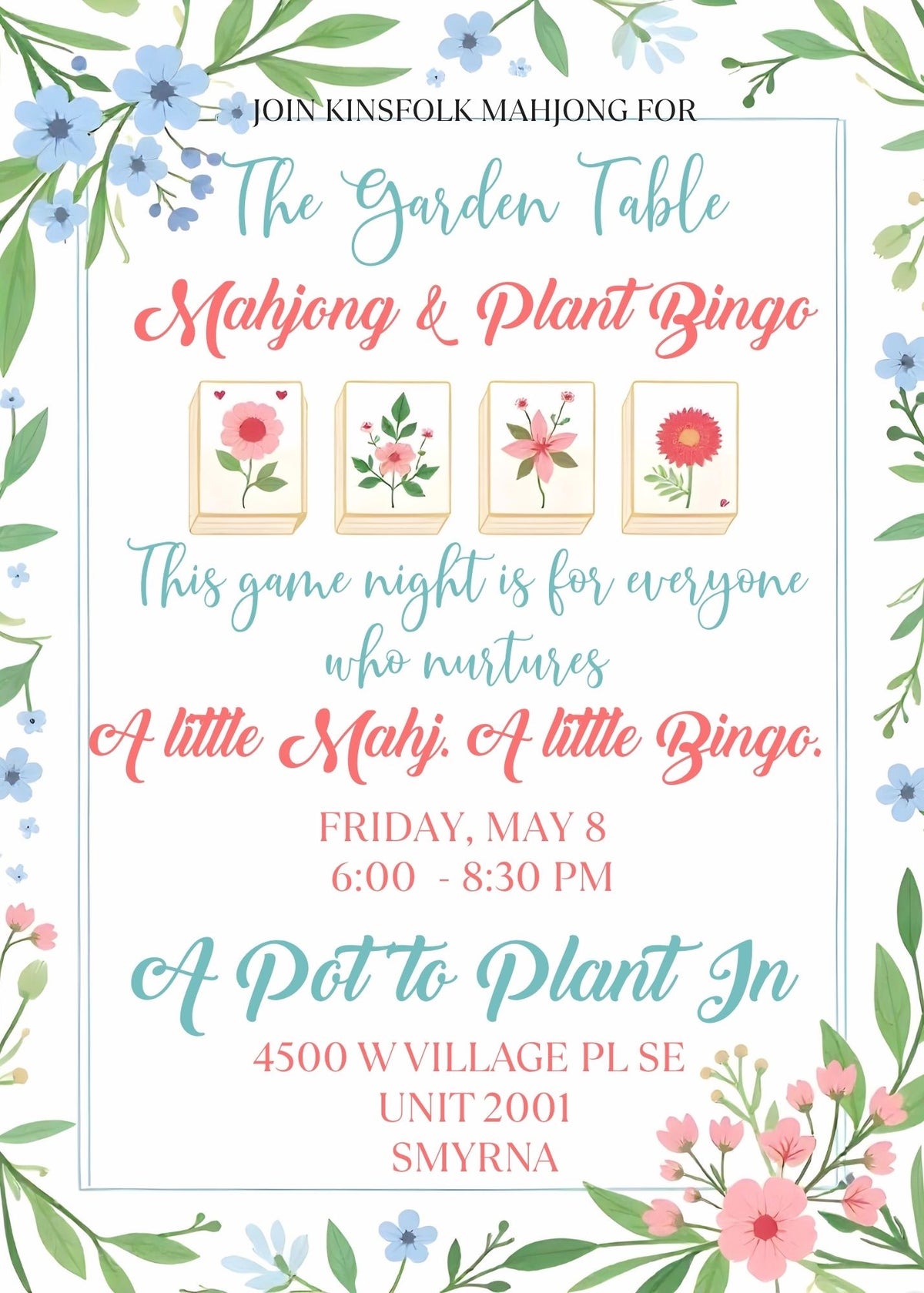 PLANT BINGO AND MAHJONG GAME NIGHT